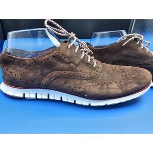 Cole Haan Zerogrand‎ OS Dark Brown Wing Tip Oxfords Dress Shoes Women's 9.5B 9.5